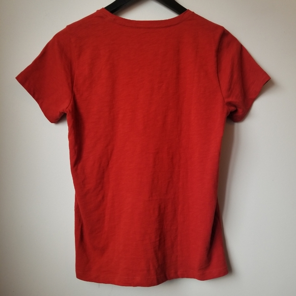 J crew burnt orange embroidered pineapple t-shirt - Picture 2 of 5